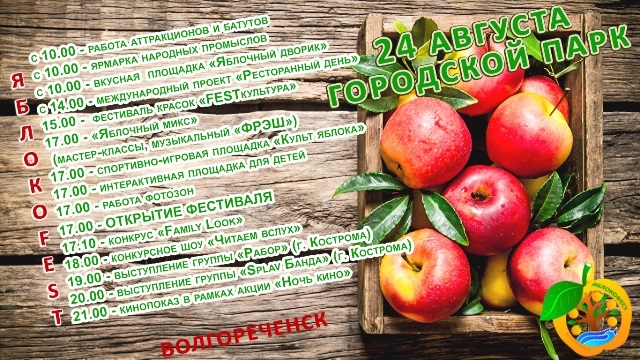 В Волгореченске пройдет второй фестиваль открытого пространства «Яблокофест»